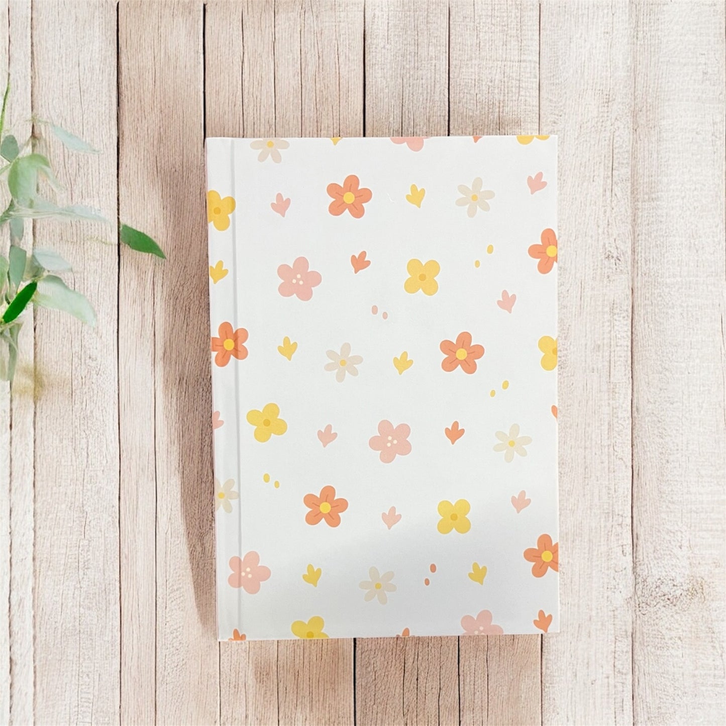 White Floral Diary