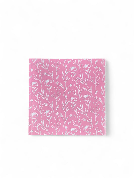 White Flowers Pink Diary